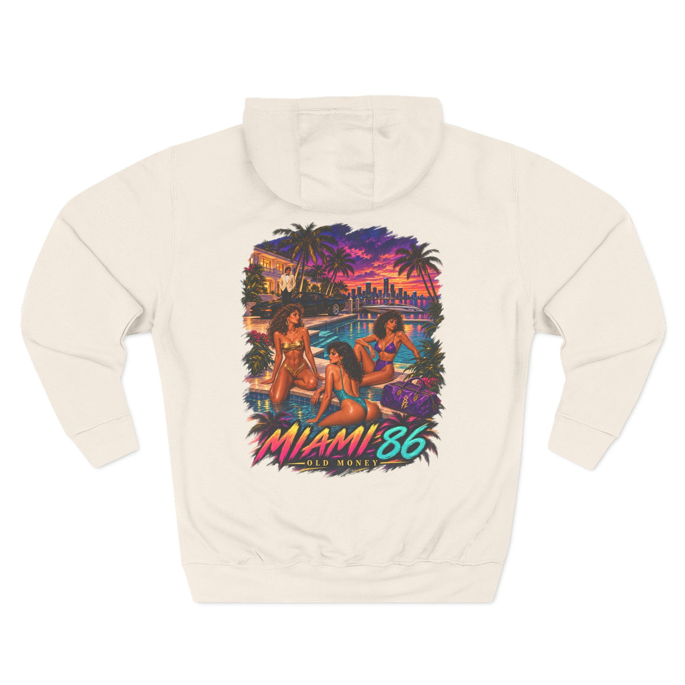 Miami '86 Retro Beach Fleece Hoodie