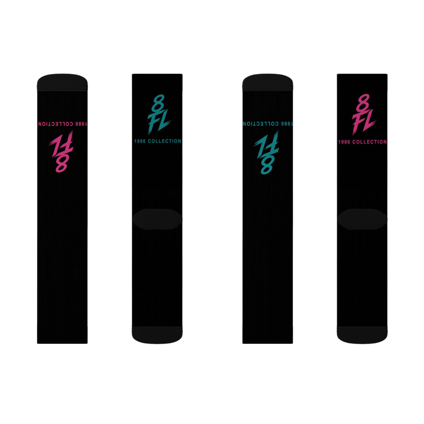 Neon 8FL Logo Crew Socks (Black)