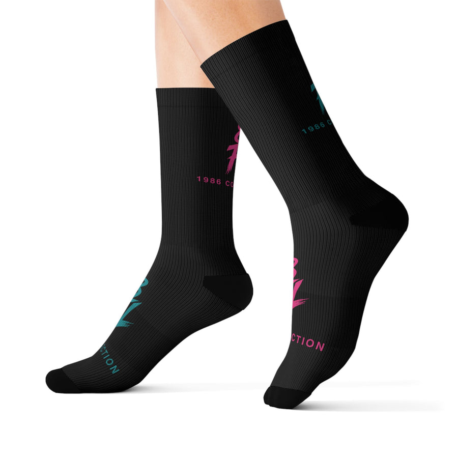 Neon 8FL Logo Crew Socks (Black)
